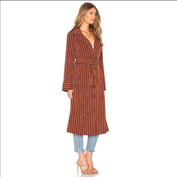 Privacy Please Cassidy Trench in Tan Stripe - Picture 4 of 4